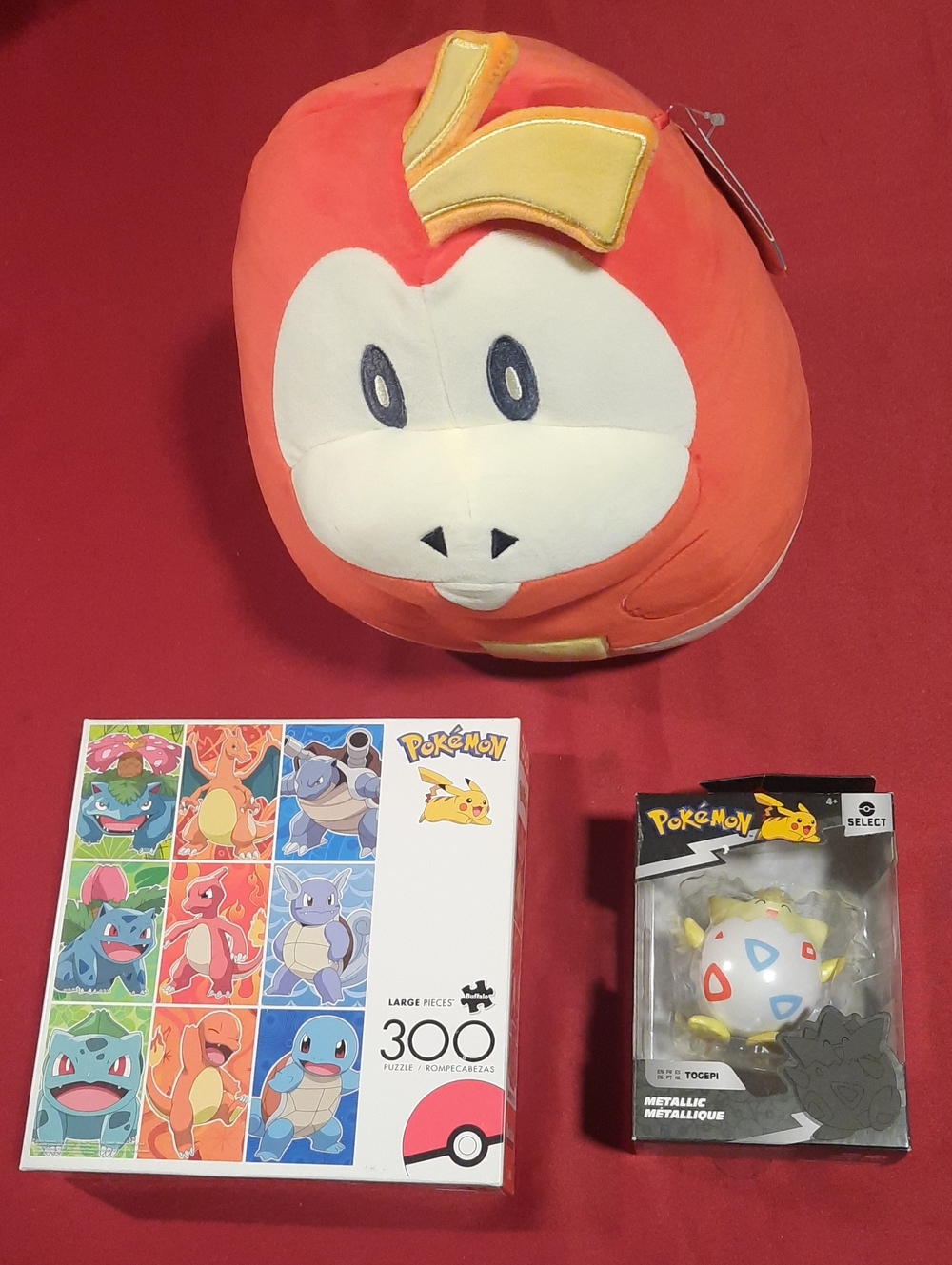 Pokemon Bundle Squishmallows Fuecoco Plush, Togepi Collectible & Pokemon Puzzle